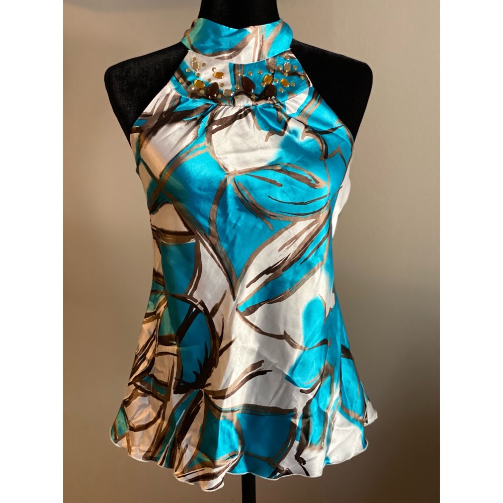 SOLID TIE BACK HALTER TOP SIZE S